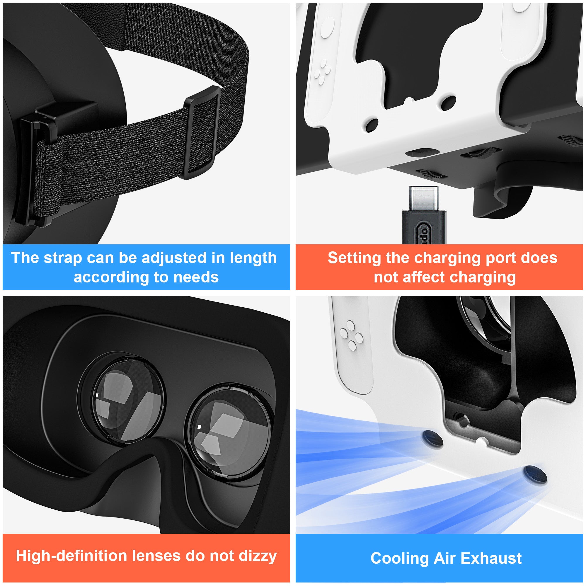 Náhlavní souprava DEVASO VR pro herní konzoli Nintendo Switch Odvod tepla Plastová čelenka Brýle VR černá/bílá Náhlavní souprava DEVASO VR pro herní konzoli Nintendo Switch Odvod tepla Plastová čelenka Brýle VR černá/bílá